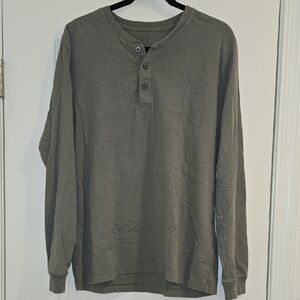 GAP Men's Long Sleeve Henley Shirt - Olive